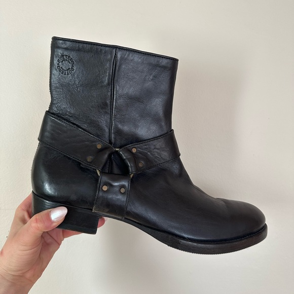 Like New Italian Leather Buttero Floyd Engineer Zip Boots Men’s Size 43 (US 10) - Picture 1 of 10